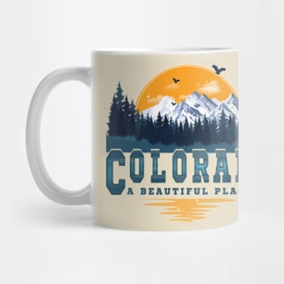 Colorado A Beautiful Place - Retro Vintage Mountains Nature Hiking Mug